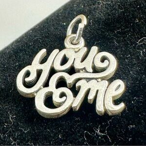 JAMES AVERY Sterling Silver YOU & ME Charm Pendant; Love Heart Romantic; RETIRED